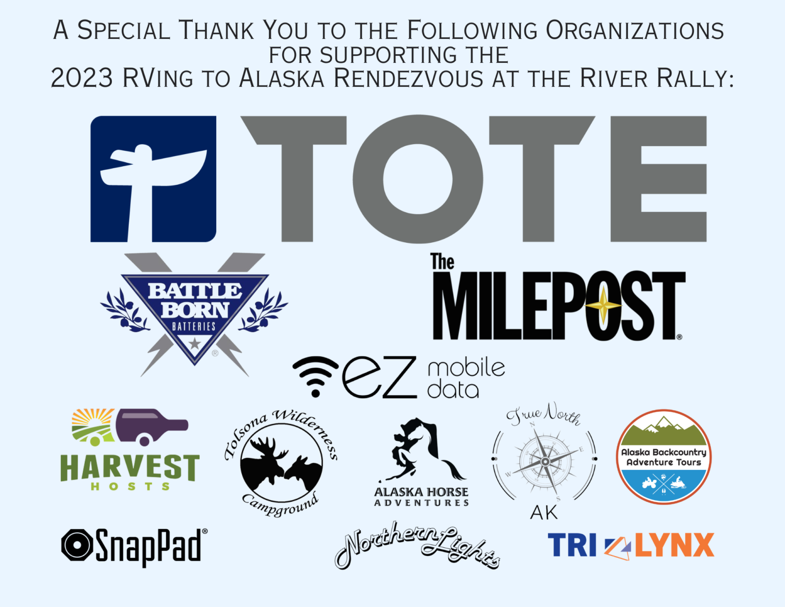 THANK YOU to our 2023 Rendezvous at the River RV Rally Sponsors ...